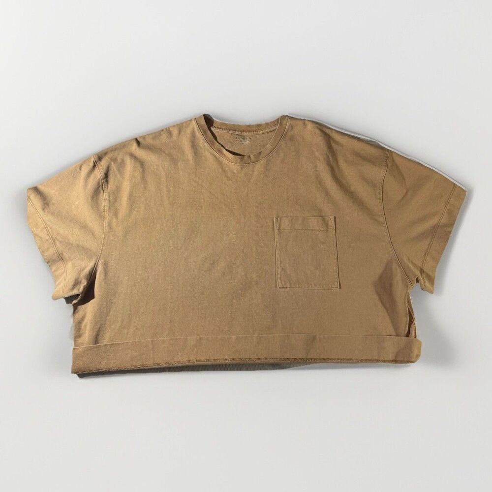 Athleta Women’s Crop Top Size Xl Brown Orange Short Sleeve